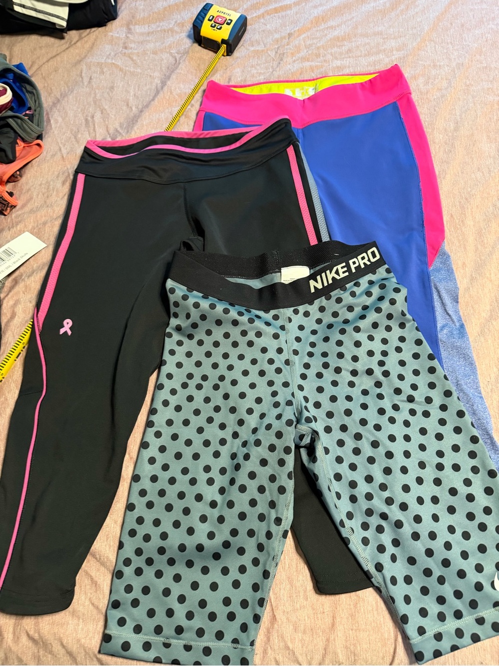 3 pair Women’s Athletic Capri leggings Medium Nike Adidas new balance